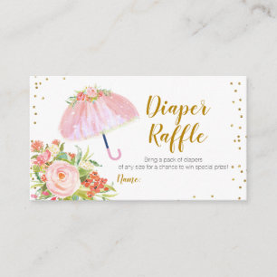 April Showers brengen modebloemen diaper raffle En Informatiekaartje