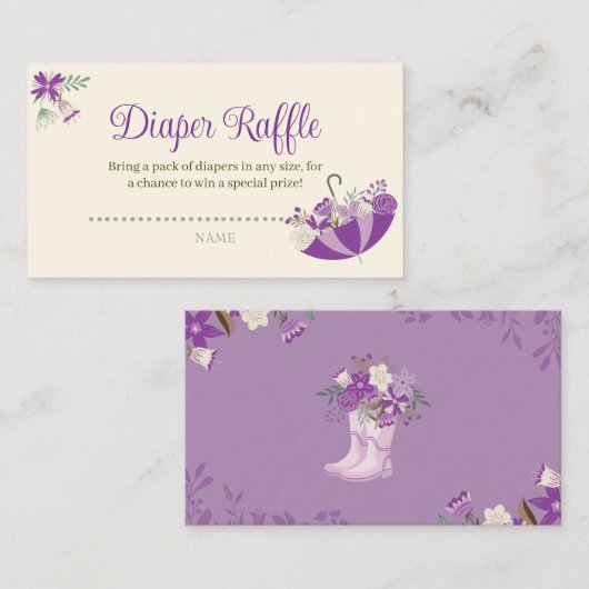 April Showers brengen modebloemen diapraffle Informatiekaartje (Voorkant / Achterkant)