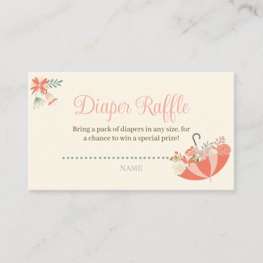 April Showers brengen modebloemen diapraffle Informatiekaartje (Voorkant)