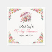 April Showers brengt mei Flowers Baby shower Servet (Voorkant)