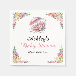April Showers brengt mei Flowers Baby shower Servet