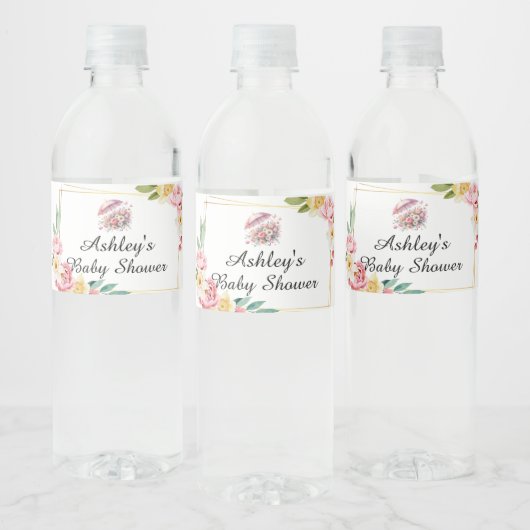 April Showers brengt mei Flowers Baby shower Waterfles Etiket (Flessen)