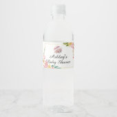 April Showers brengt mei Flowers Baby shower Waterfles Etiket (Voorkant)