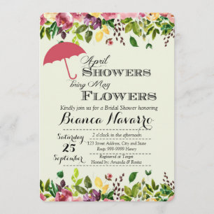 April Showers Bridal Shower Uitnodiging