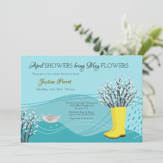 April Showers Bruidsuitzetting Kaart (Staand voorkant)