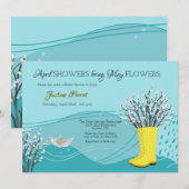 April Showers Bruidsuitzetting Kaart (Voorkant / Achterkant)