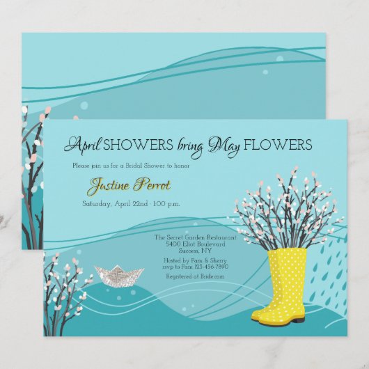 April Showers Bruidsuitzetting Kaart (Voorkant / Achterkant)