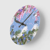 April Showers Clock Ronde Klok (Hoek)