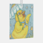 APRIL SHOWERS CUTE BABY CHICK & SPRING FLOWER GLAS ORNAMENT (Voorkant Rechts)