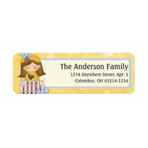 April Showers Girl Spring Season Adresetiketten 4 Etiket