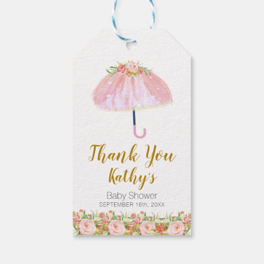 April Showers halen May Flowers Dank je label Cadeaulabel (Achterkant)