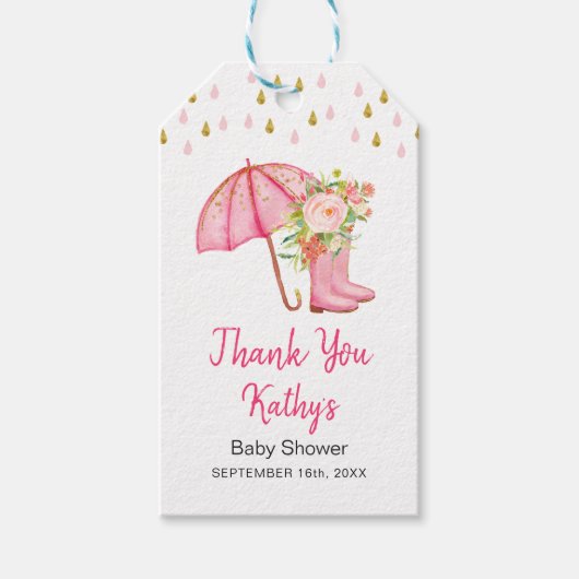 April Showers halen May Flowers Dank je label Cadeaulabel (Voorkant)