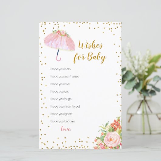 April Showers halen May Flowers Wishes for Baby (Staand voorkant)