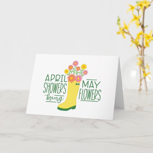 April Showers Kaart (Gele Bloem)