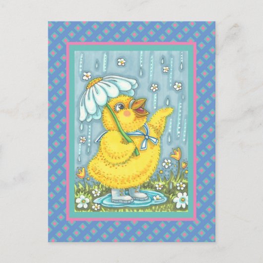 APRIL SHOWERS KUNNEN STROMEN, SPRING CHICK BRIEFKA BRIEFKAART (Voorkant)