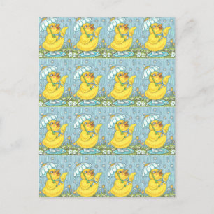 APRIL SHOWERS KUNNEN STROMEN, SPRING CHICK BRIEFKA BRIEFKAART