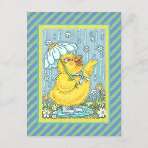 APRIL SHOWERS KUNNEN STROMEN, SPRING CHICK BRIEFKA BRIEFKAART