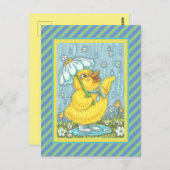 APRIL SHOWERS KUNNEN STROMEN, SPRING CHICK BRIEFKA BRIEFKAART (Voorkant / Achterkant)