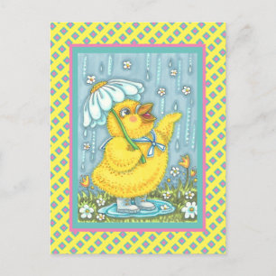 APRIL SHOWERS KUNNEN STROMEN, SPRING CHICK BRIEFKA BRIEFKAART