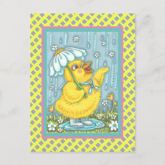 APRIL SHOWERS KUNNEN STROMEN, SPRING CHICK BRIEFKA BRIEFKAART (Voorkant)