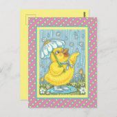 APRIL SHOWERS KUNNEN STROMEN, SPRING CHICK BRIEFKA BRIEFKAART (Voorkant / Achterkant)