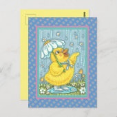 APRIL SHOWERS KUNNEN STROMEN, SPRING CHICK BRIEFKA BRIEFKAART (Voorkant / Achterkant)
