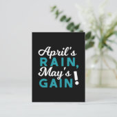 April Showers May Flowers Inspirerend Quote Briefkaart (Staand voorkant)