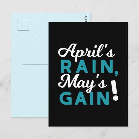 April Showers May Flowers Inspirerend Quote Briefkaart (Voorkant / Achterkant)