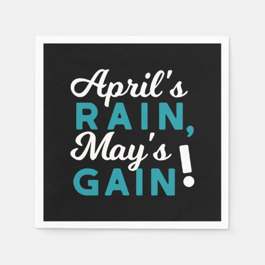 April Showers May Flowers Inspirerend Quote Servet (Voorkant)