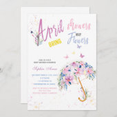 April Showers May Flowers Uitnodigingen (Voorkant / Achterkant)