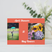 April Showers = May Flowers wenskaart Kaart (Staand voorkant)