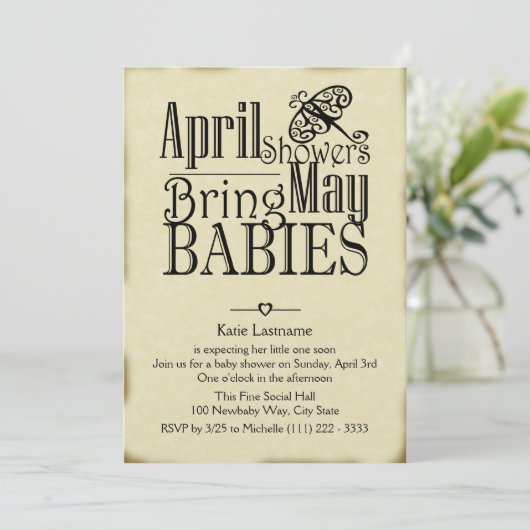 April Showers mei Baby Kaart (Staand voorkant)