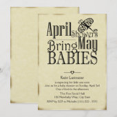 April Showers mei Baby Kaart (Voorkant / Achterkant)