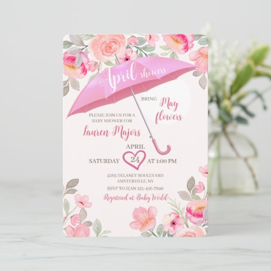 April Showers Paraplu Douche Kaart (Staand voorkant)