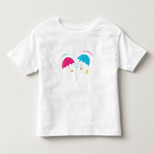 April Showers Rainy Day Umbrellas Kinder Shirts (Voorkant)