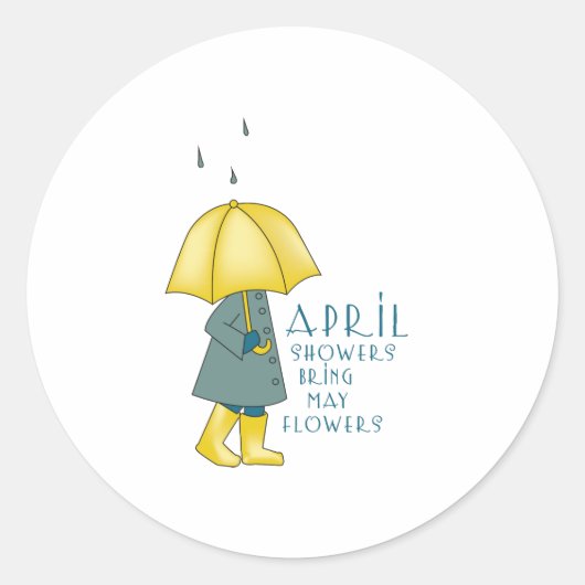 April Showers Ronde Sticker (Voorkant)