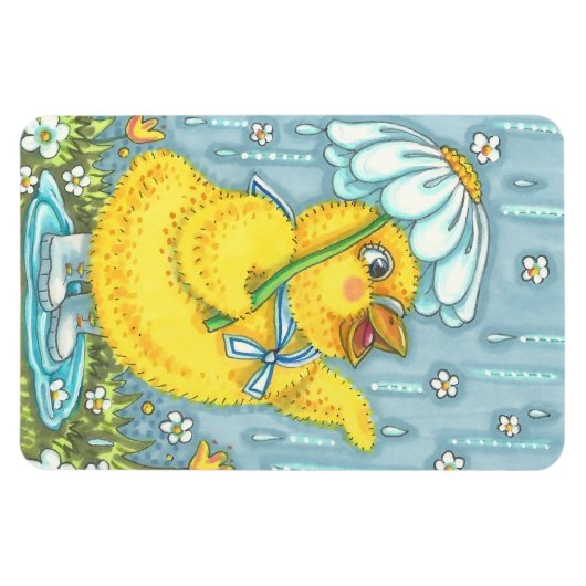 APRIL SHOWERS SPRING CHICK MAGNET Large Magneet (Horizontaal)