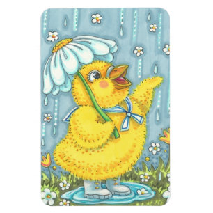 APRIL SHOWERS SPRING CHICK MAGNET Large Magneet