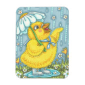 APRIL SHOWERS SPRING CHICK MAGNET Rectangle Magneet (Verticaal)