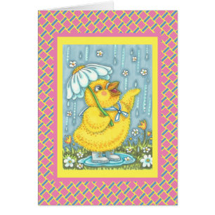 APRIL SHOWERS, SPRING CHICK NOTE WENSKAART V