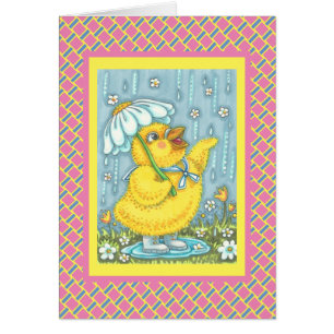 APRIL SHOWERS, SPRING CHICK NOTE WENSKAART V