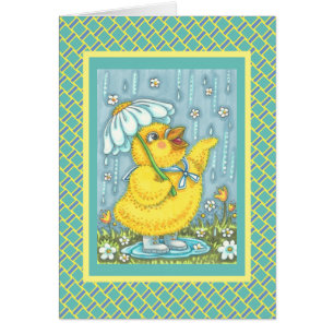 APRIL SHOWERS, SPRING CHICK NOTE WENSKAART V