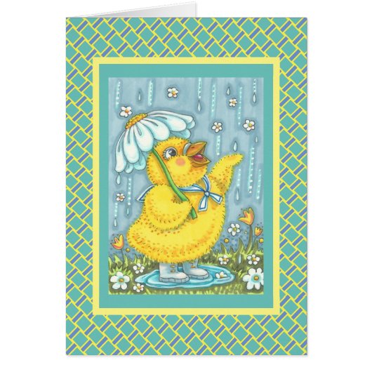 APRIL SHOWERS, SPRING CHICK NOTE WENSKAART V (Voorkant)