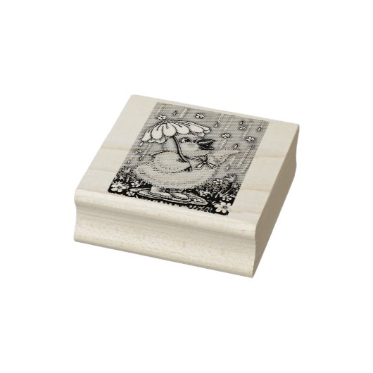 APRIL SHOWERS, SPRING CHICK RUBBER STEMP RUBBERSTEMPEL (Stempel)