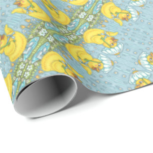 APRIL SHOWERS, SPRING CHICK WRAPPING PAPER Mirror Cadeaupapier