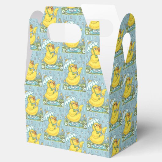 APRIL SHOWERS, SPRING EASTER CHICK GABLE FAVOR BOX BEDANKDOOSJES (Geopend)