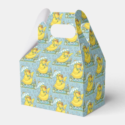 APRIL SHOWERS, SPRING EASTER CHICK GABLE FAVOR BOX BEDANKDOOSJES (Achterkant)