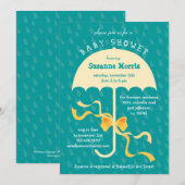 "April Showers" Umbrella Baby shower Uitnodiging (Voorkant / Achterkant)