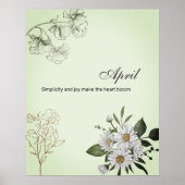 April Simple Joy Bloemprint Poster (Voorkant)