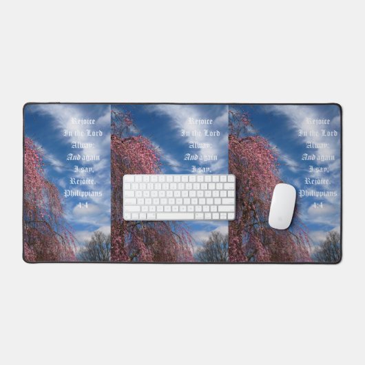 April Sky with Philippians 4:4 Bureaumat (Keyboard & Muis)